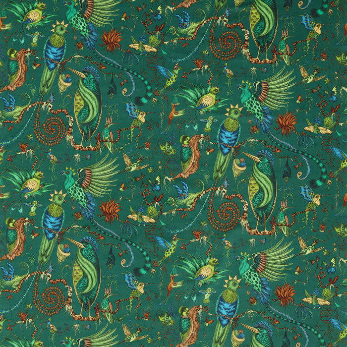 Clarke & Clarke Quetzal Velvet Teal Fabric F1759/02.CAC.0