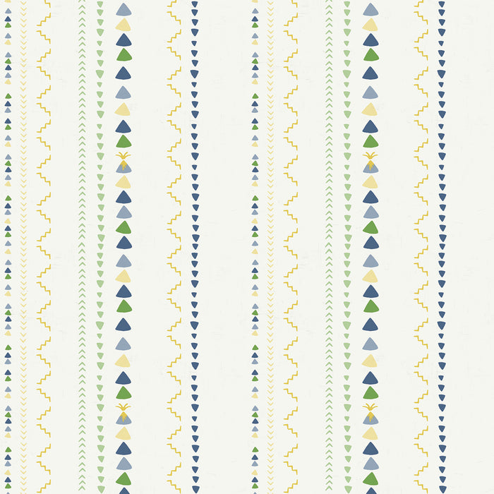 Seabrook Designs Volcano Stripe Green, Gold, And Blue Wallpaper Sample FA40101