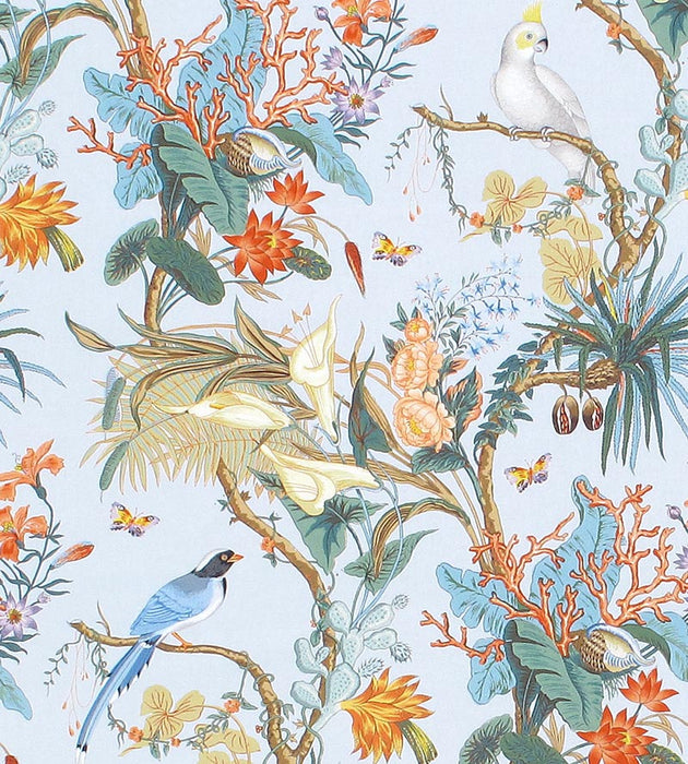 Old World Weavers Cinque Terra Coral Sky Fabric FBCINQ0001