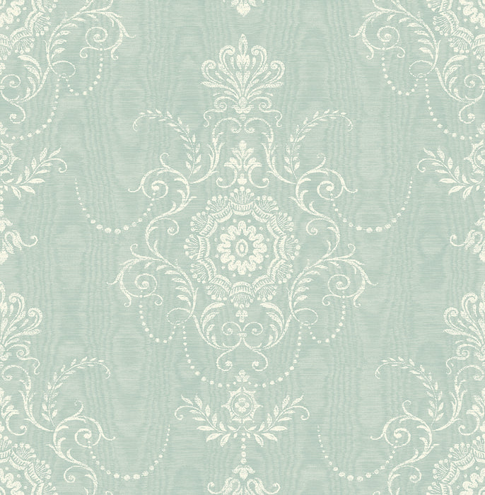 Seabrook Designs Colette Cameo Summer Sky Wallpaper Sample FC60314