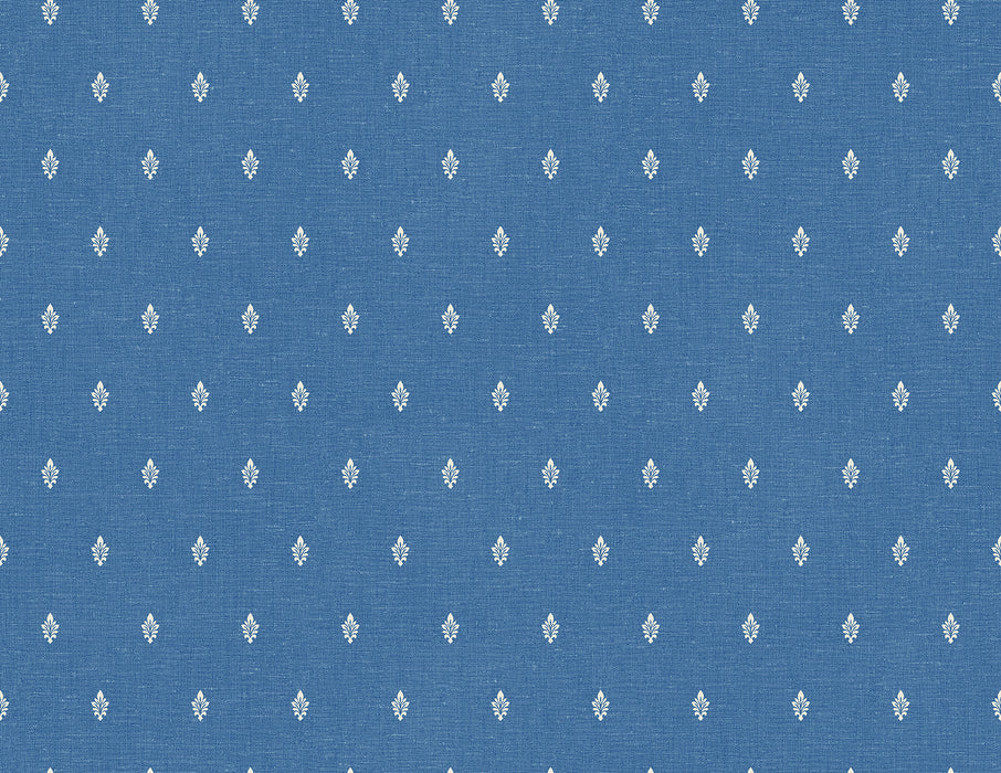 Seabrook Designs Petite Feuille Sprig Denim Wash Wallpaper Sample FC60602