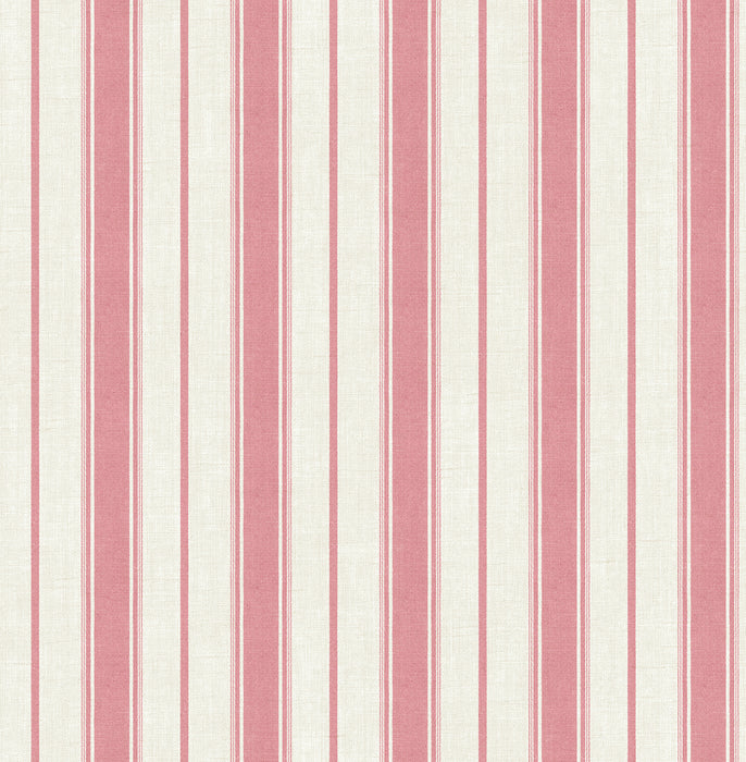 Seabrook Designs Eliott Linen Stripe Cranberry Wallpaper Sample FC61501
