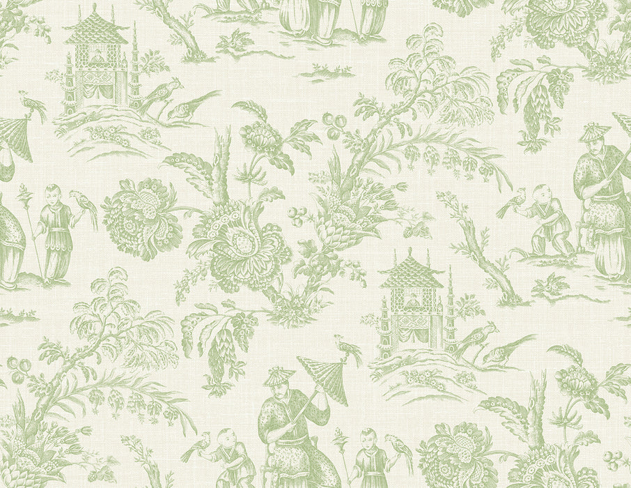 Seabrook Designs Colette Chinoiserie Herb Wallpaper Sample FC61804