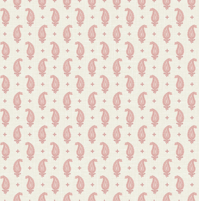Seabrook Designs Maia Paisley Rustic Rouge Wallpaper Sample FC62411