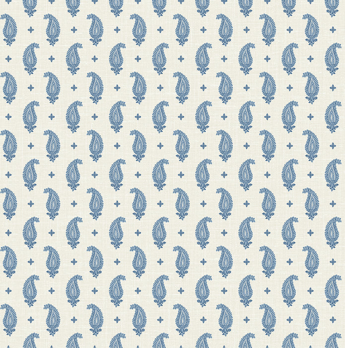 Seabrook Designs Maia Paisley French Blue Wallpaper Sample FC62412