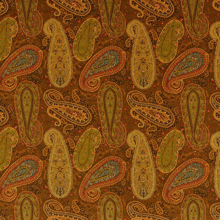 Mulberry Home Peregrine Paisley Velvet Spice Fabric Sample FD2002.T30.0