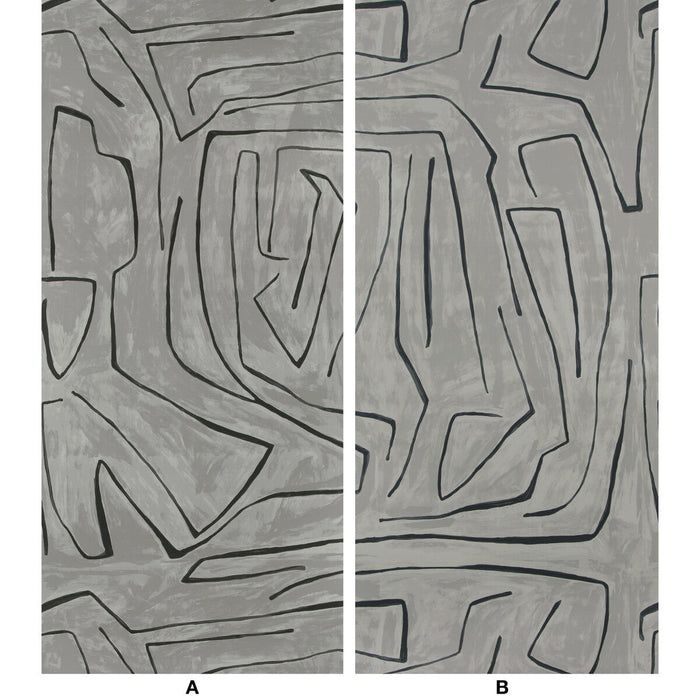 Lee Jofa Modern Graffito Graphite Wallpaper Sample GWP-3501.118.0