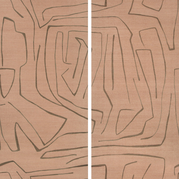 Lee Jofa Modern Graffito II Rosa Wallpaper Sample GWP-3720.711.0