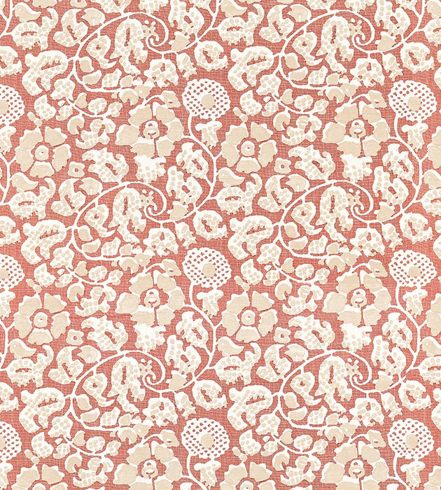 Grey Watkins Maiden Floral Terracotta Fabric Sample GW166290001