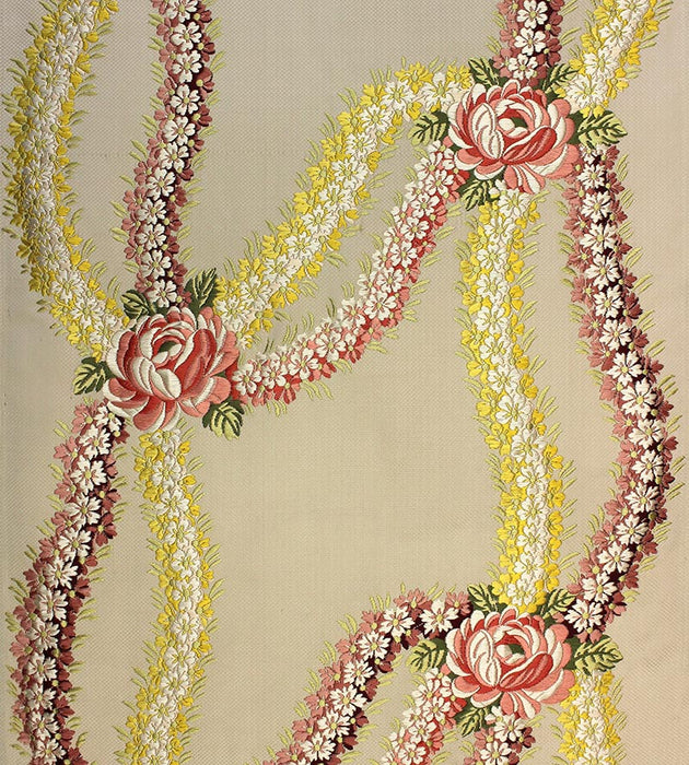 Tassinari & Chatel Reine Des Fleurs Broche Multi On Cream Fabric H015040001