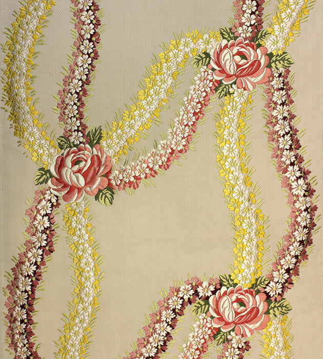Tassinari & Chatel Reine Des Fleurs Broche Multi On Cream Fabric Sample H015040001