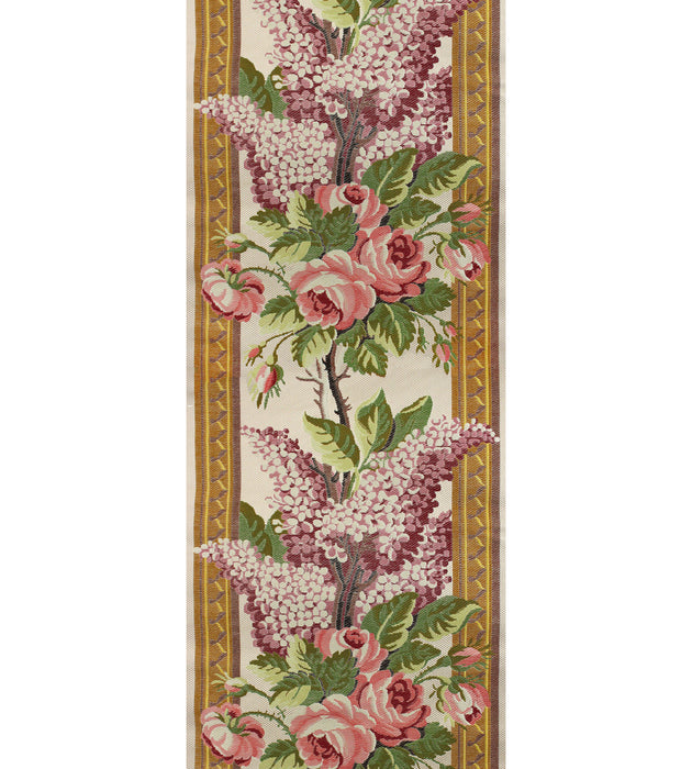 Tassinari & Chatel Rose & Lilas Bordure Lilac / Green On Ivory Fabric Sample H016710001