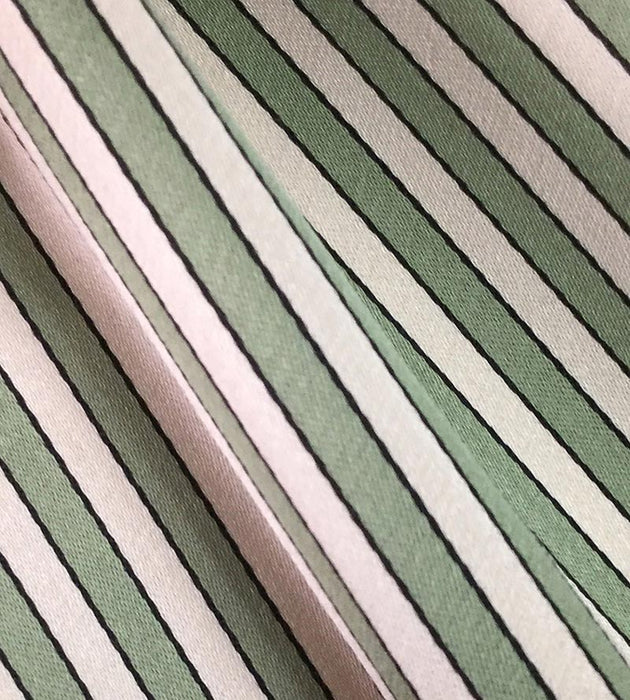 Lelievre Milleraies Satin Green & Creme Fabric Sample H041640002