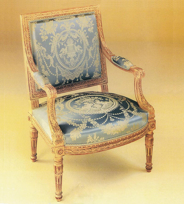 Lelievre Chenier Seat & Back Beige/Blue Fabric H040030003