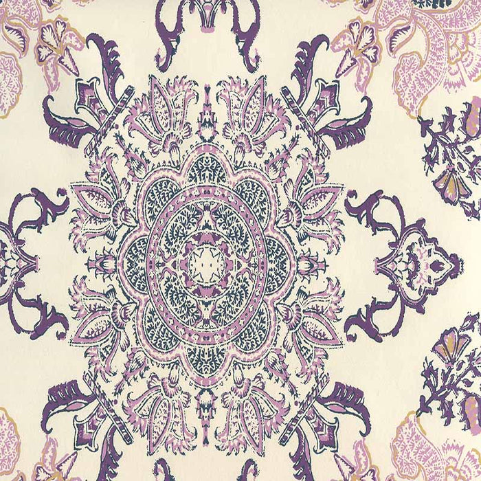 Home Couture Isfahan Purple Lilac Turquoise Wallpaper Sample HC1980W-06OWP