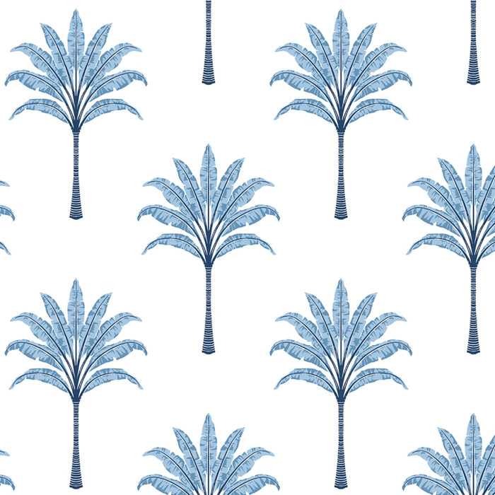 Seabrook Designs Montgomery Palm Blue Lake Wallpaper Sample HG10702