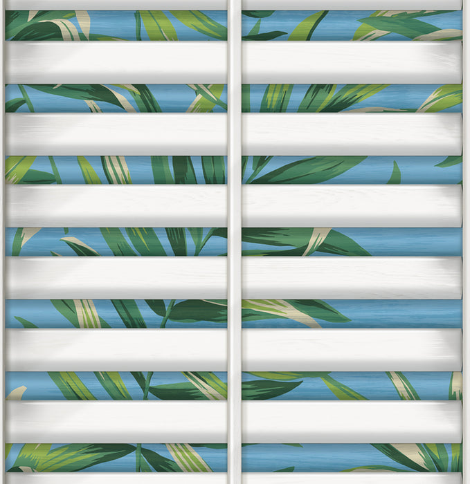 Seabrook Designs Richwood Shutters Ciel Wallpaper Sample HG11000