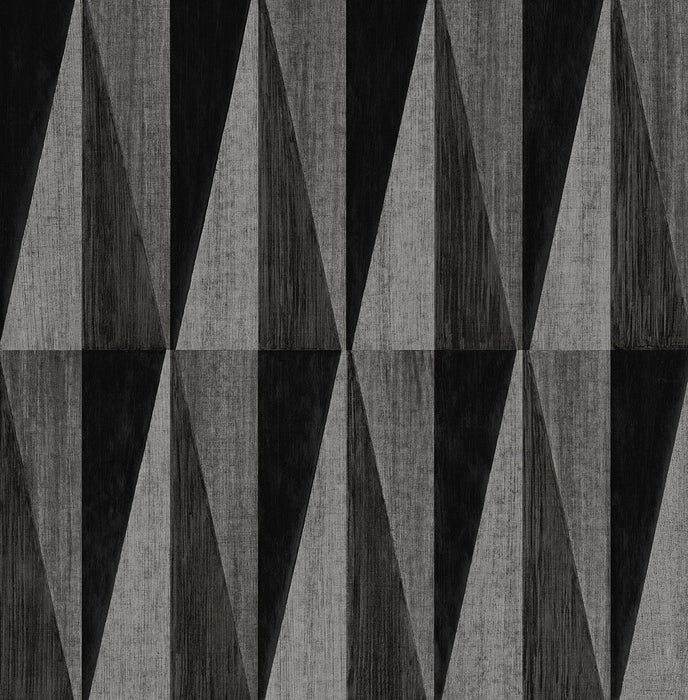 Seabrook Designs Pieced Diamonds Charcoal Wallpaper Sample HG11500