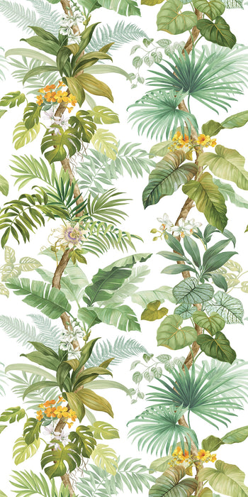 Seabrook Designs Tropical Leaf Trail Mural Greenery Wallpaper Sample HG12304M