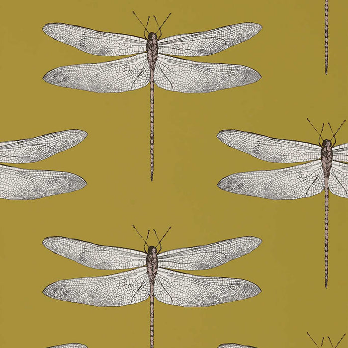 Harlequin Demoiselle Ochre/Grape Wallpaper Sample HGAT111244