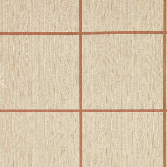 Harlequin Wood Blocks Oak/Terracotta Gloss Wallpaper HKAW113200