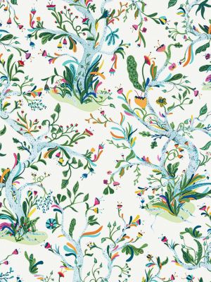 Hinson Enchanted Meadow Aqua Fabric Sample HN166540001