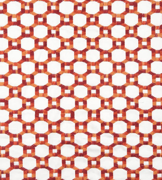 Hinson Island Trellis Red Fabric HN420140004