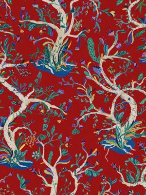 Hinson Enchanted Meadow Ruby Fabric HN166540005
