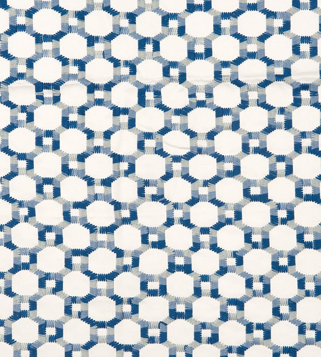 Hinson Island Trellis Blue Fabric HN420140007