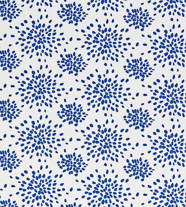 Hinson Fireworks Cotton Print Blue On White Fabric HNF1020000B