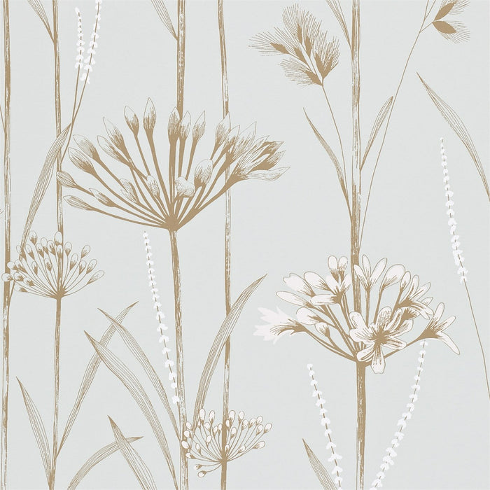 Harlequin Gardinum Seafoam/Chalk/Gold Wallpaper Sample HPOW110558