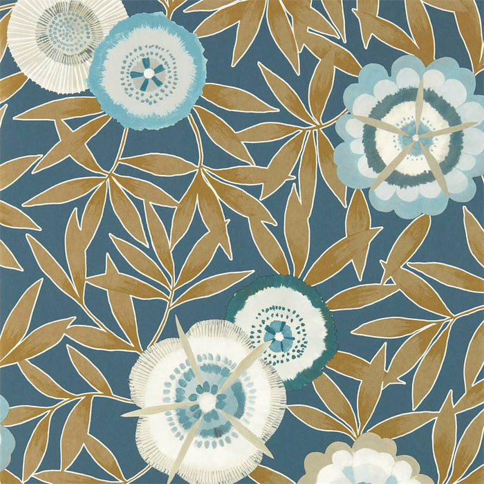 Harlequin Komovi Midnight/Gold Wallpaper Sample HSAW112160