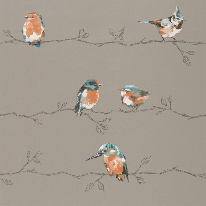 Harlequin Perisco Tangerine/Duckegg Wallpaper Sample HSTO111485