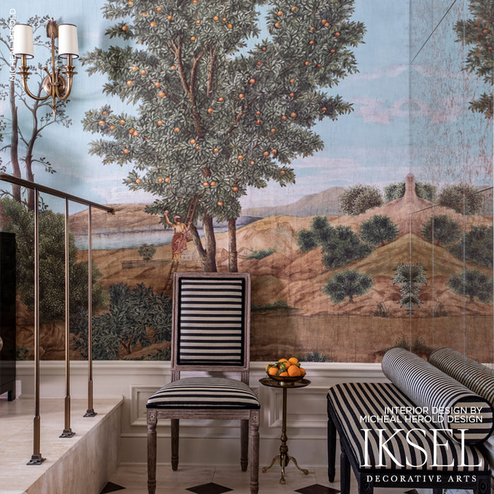 Schumacher Arcadia Multicolor Wallpaper Sample IK2000