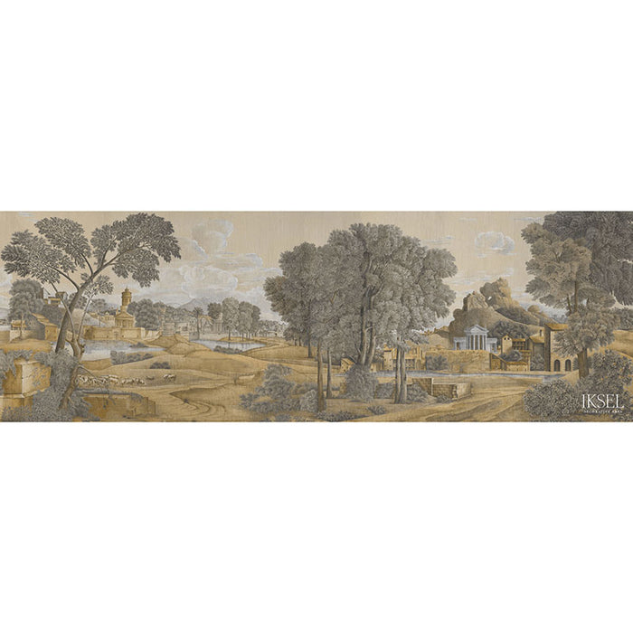 Schumacher Arcadia Sepia Tones Wallpaper Sample IK2001