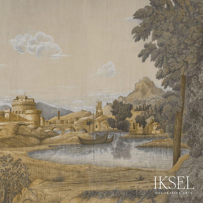 Schumacher Arcadia Sepia Tones Wallpaper Sample IK2001
