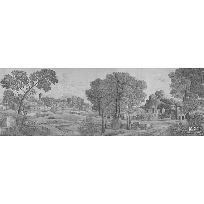 Schumacher Arcadia Grey Tones Wallpaper Sample IK2002