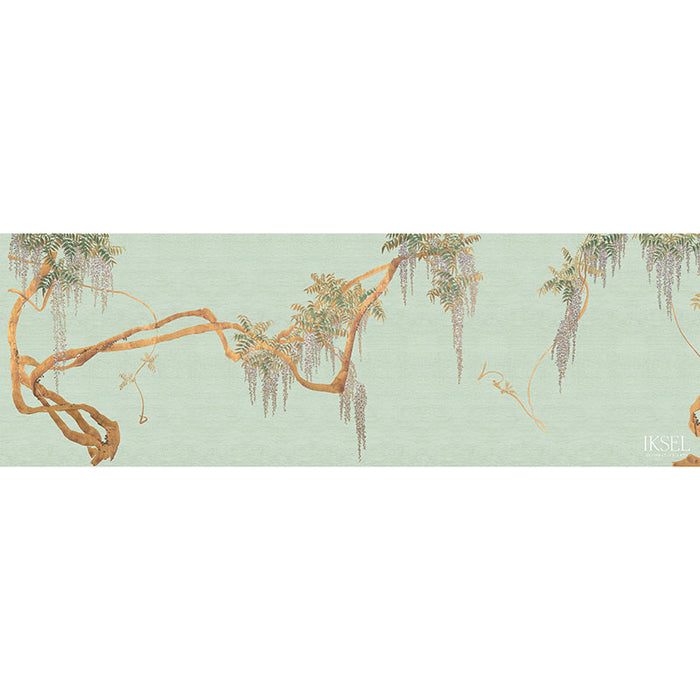 Schumacher Edo Wisteria Celery Wallpaper Sample IK2602