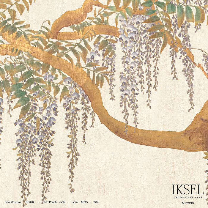 Schumacher Edo Wisteria Pale Peach Wallpaper Sample IK2610