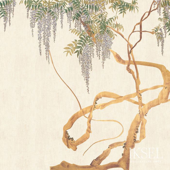 Schumacher Edo Wisteria Pale Peach Wallpaper IK2610