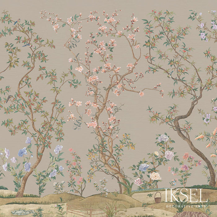 Schumacher Imperial Garden Chai Wallpaper Sample IK3101