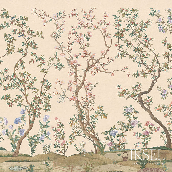 Schumacher Imperial Garden Blush Wallpaper Sample IK3105