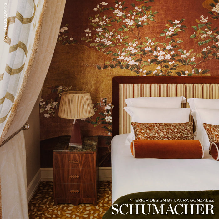 Schumacher White Blossom Original Wallpaper Sample IK4200