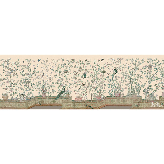 Schumacher Xanadu Balustrade Blush Wallpaper Sample IK4305