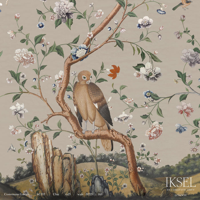 Schumacher Costermans Garden Chai Wallpaper Sample IK4608