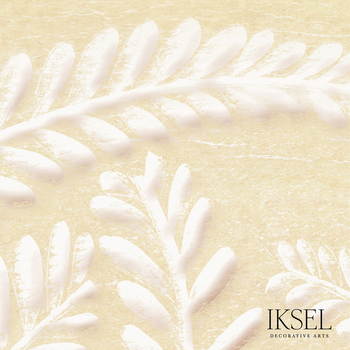 Schumacher Art Deco Fern Chamois Wallpaper Sample IK7100