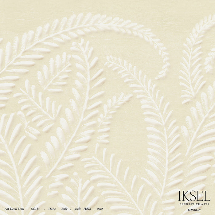 Schumacher Art Deco Fern Dune Wallpaper Sample IK7101