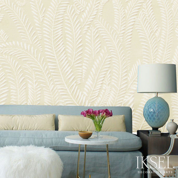 Schumacher Art Deco Fern Dune Wallpaper Sample IK7101