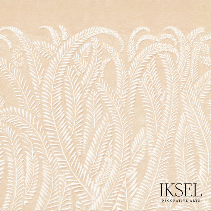 Schumacher Art Deco Fern Peach Wallpaper Sample IK7102