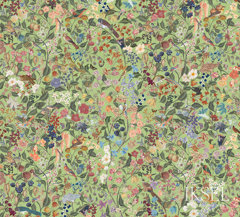 Schumacher Blooming Fantasy Pear Green Wallpaper Sample IK8007